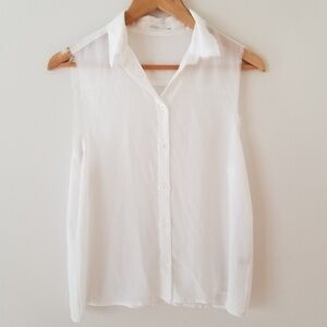 MILLAU sheer collared button down tank. NWOT